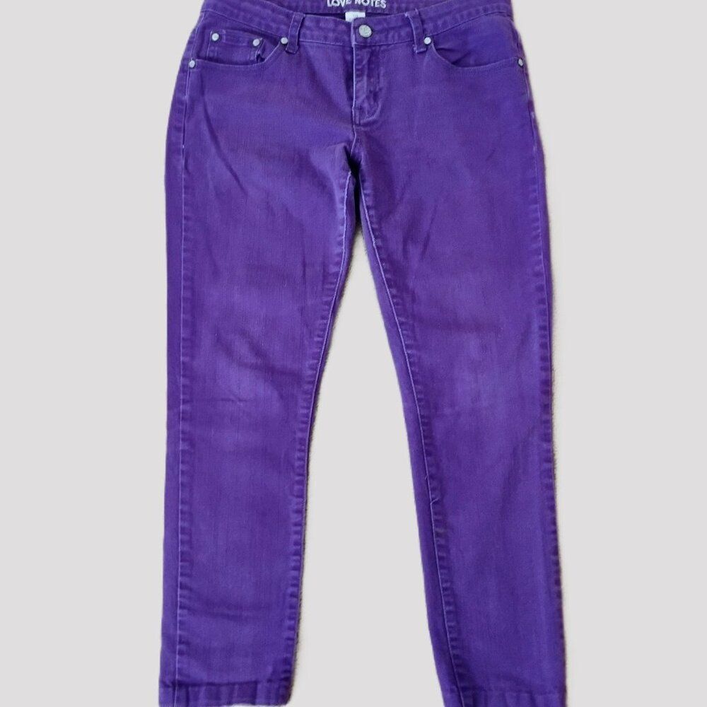 Love Notes Purple Skinny Jeans, Size 7/8